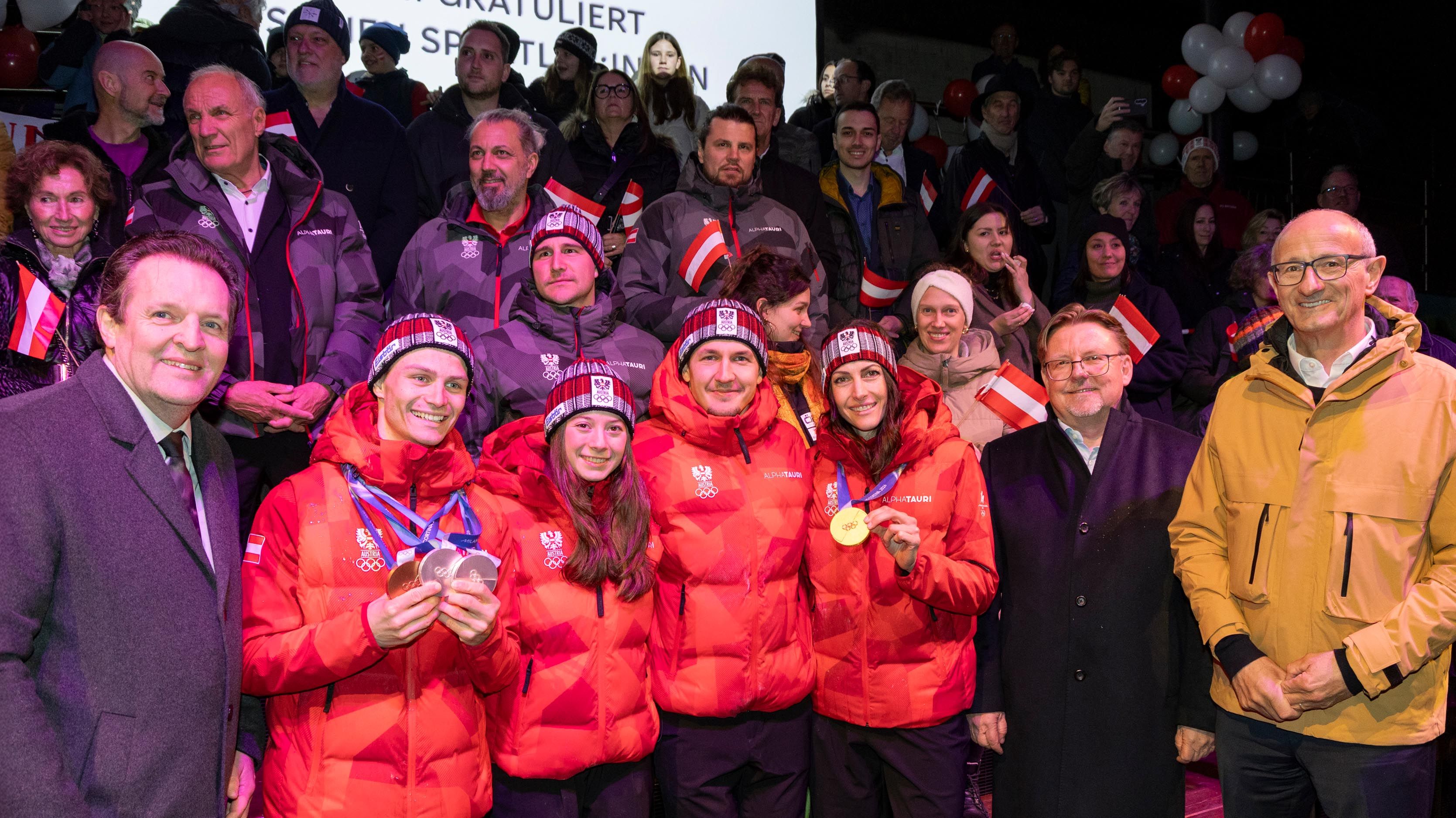 Begeisterter Olympia-Empfang in Rum